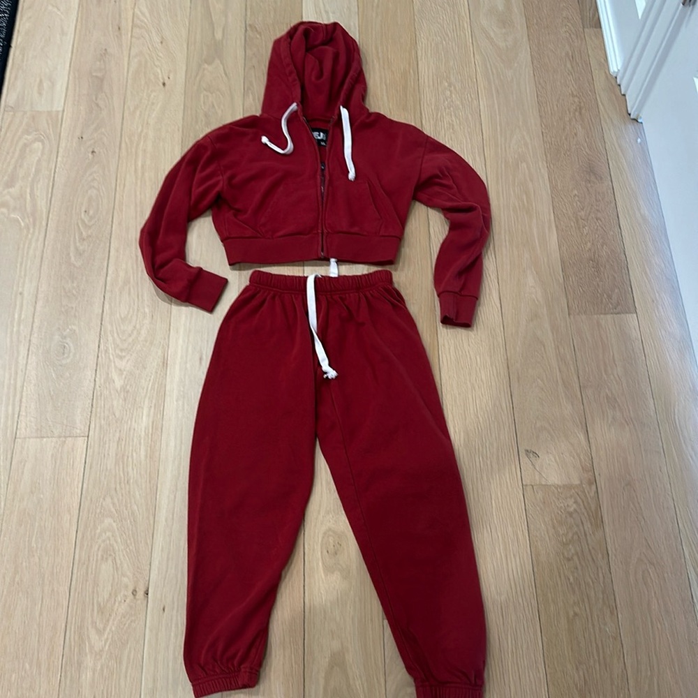 Katie J NYC - red sweatsuit - tween XL